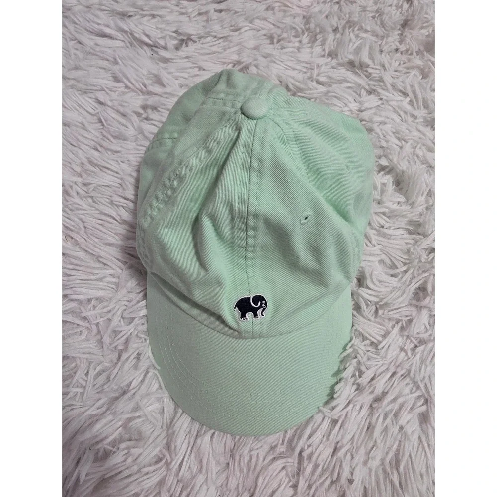 Ivory Ella Mint Green Elephant Logo Embroidered Adjustable Cotton Baseball Hat